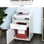 Armoire de bureau mobile blanche avec tiroir et armoire, amplement d'espace, se range sous les bureaux en blanc