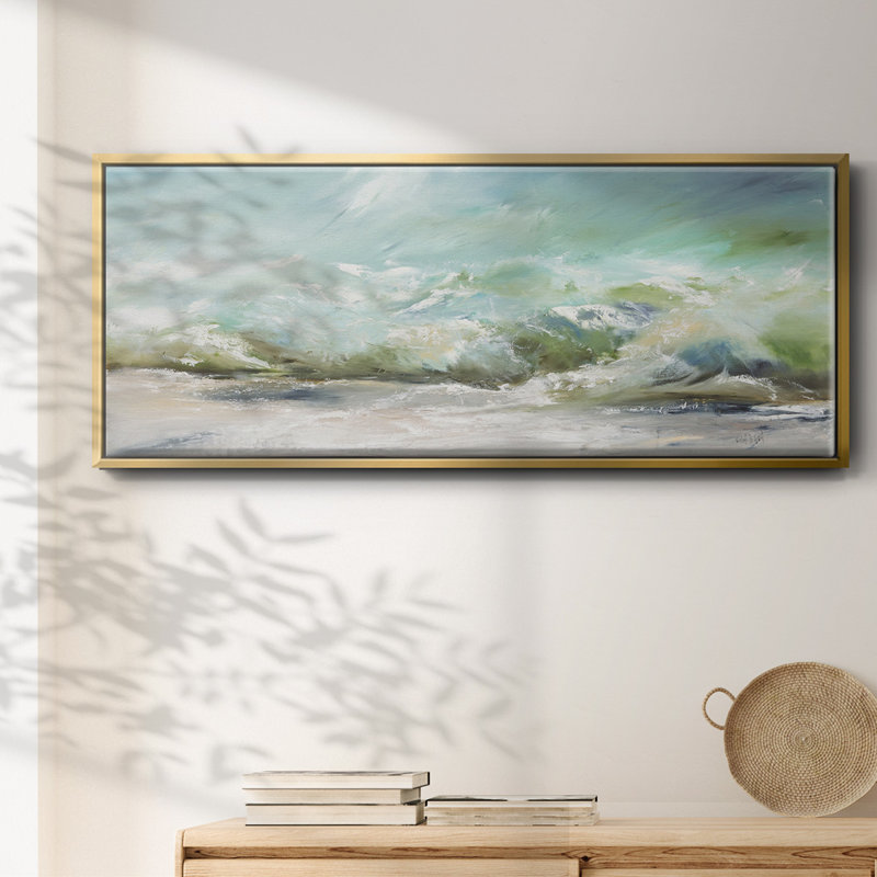 The Wave V1- Framed Canvas, 24" H x 60" W