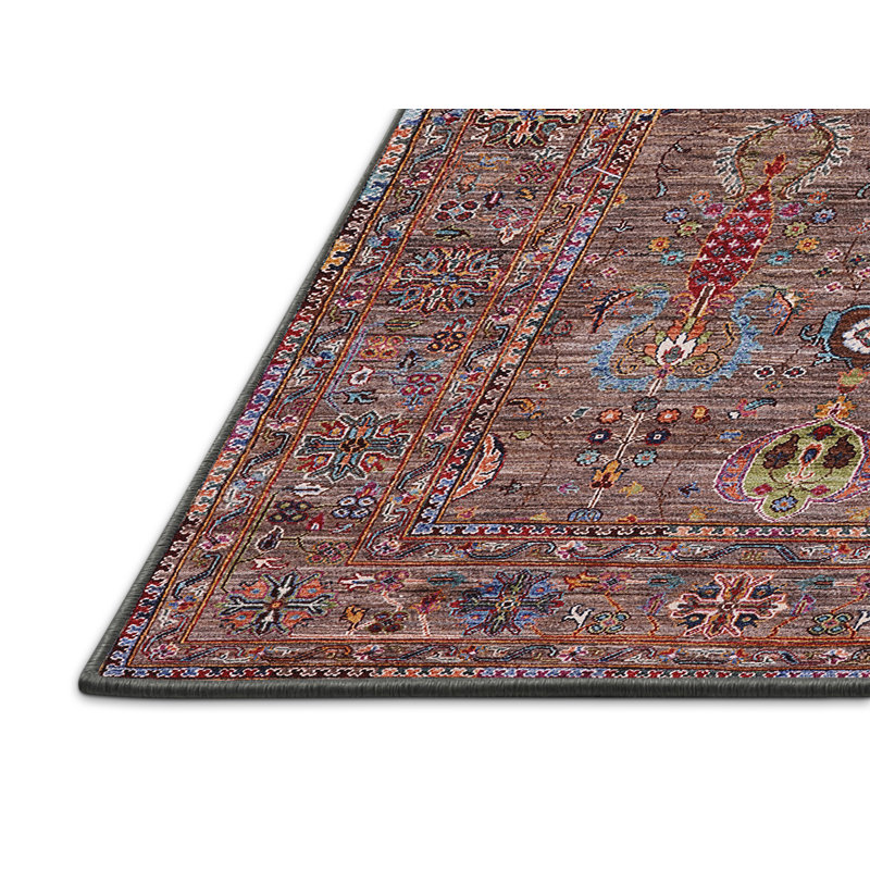 Tapis brun à motif oriental, Rectangle 7 pi x 10 pi