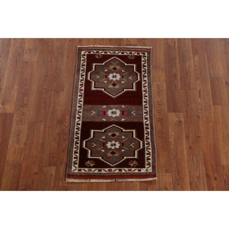 Tapis turc géométrique Anatolian noué à la main 2 x 3