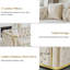  Causeuse de luxe en velours Chesterfield de 63 po avec accoudoirs dorés-853754297