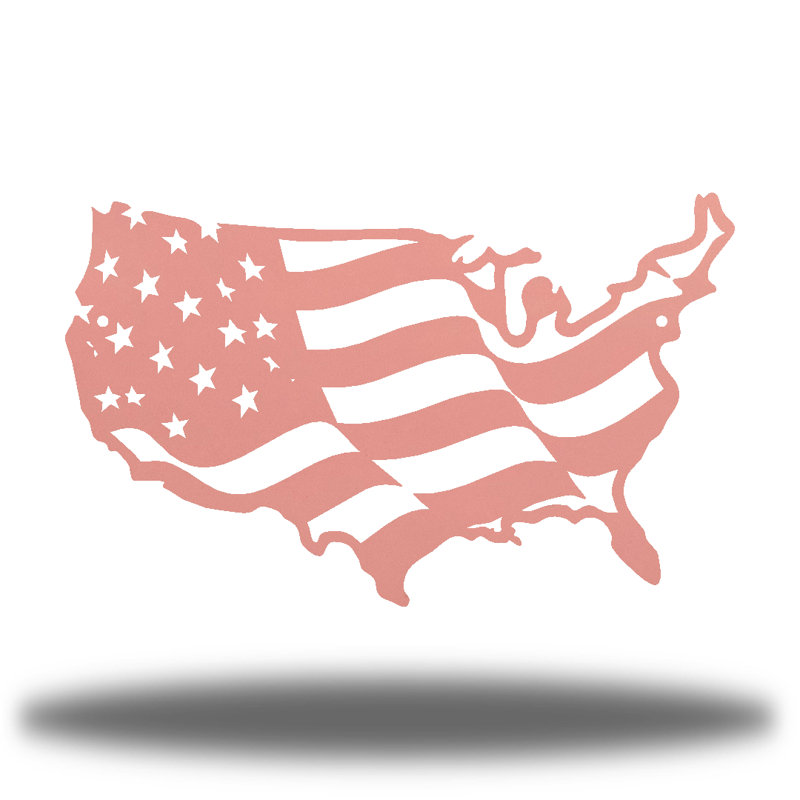 Décoration murale drapeau USA, H 7,25 po x l 12 po x P 0,01 po, Rose