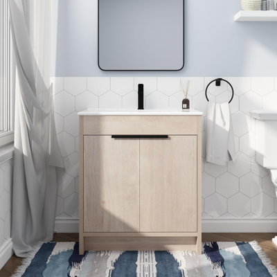 Lakeside 30'' Single Bathroom Vanity with Ceramic Top