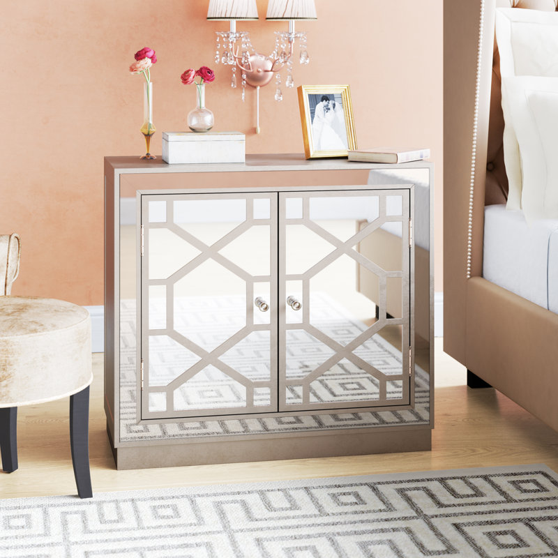 Table de chevet Glacaeu, Argent-champagne