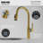 Karran Pull-Down Kitchen Faucet with Blade Spray, 3-Function Sprayer, High-Arc, Spot-Free Finish in Brushed Gold-119904239