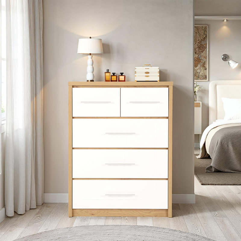 Louisa 5 Drawer Narrow Chest, White
