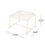 Table d'appoint en fer, 18,97 po x 18,06 po, H 12,89 po, plateau en maille blanche, plateau d'extérieur moderne pour l'extérieur, l 18,97 po x P 18,06 po