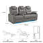 Double fauteuil inclinable de cinéma maison en cuir fleur avec ports USB et de type C-441693484