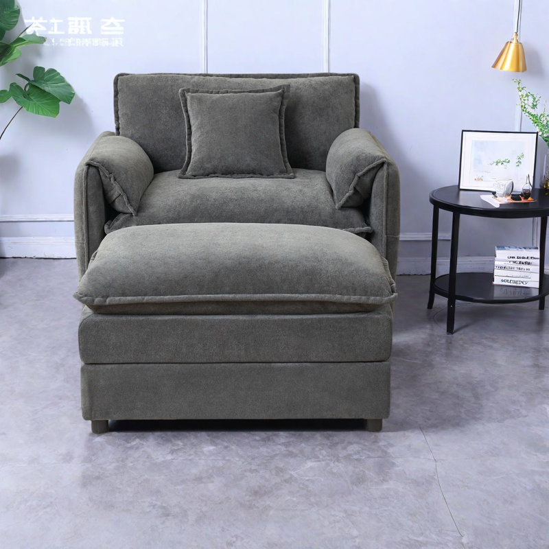 Spacious Chenille Recliners, Grey Upholstery For Modern Living And Bedroom
