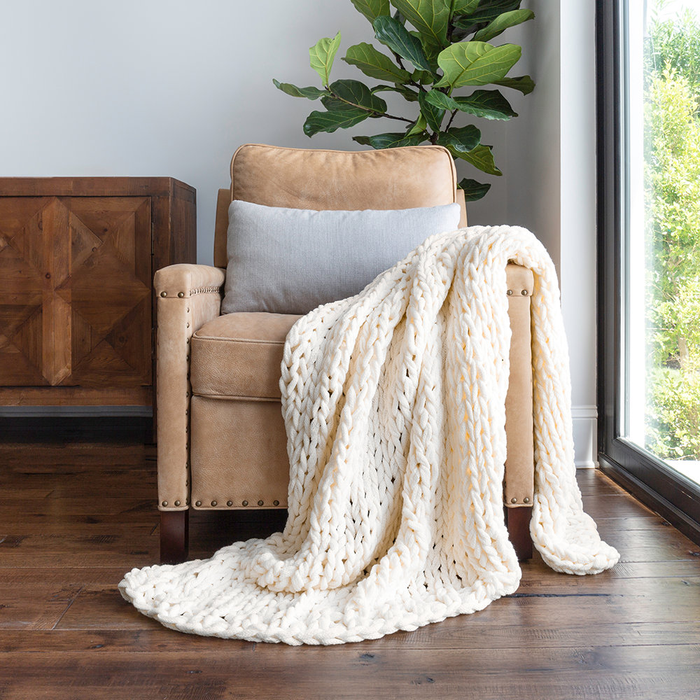 Handmade Chunky Knit Throw Blanket