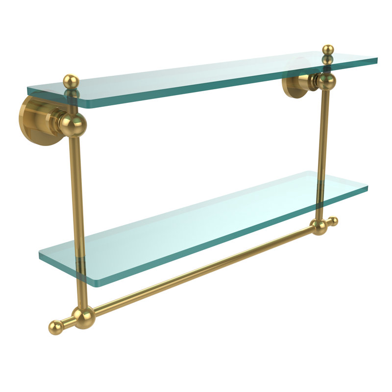 Lera 2 Piece Tiered Shelf with Towel Bar, Polished Brass