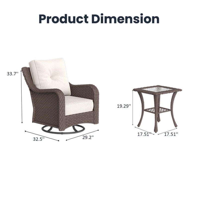 Metal Outdoor Lounge Chair, Beige, Brown