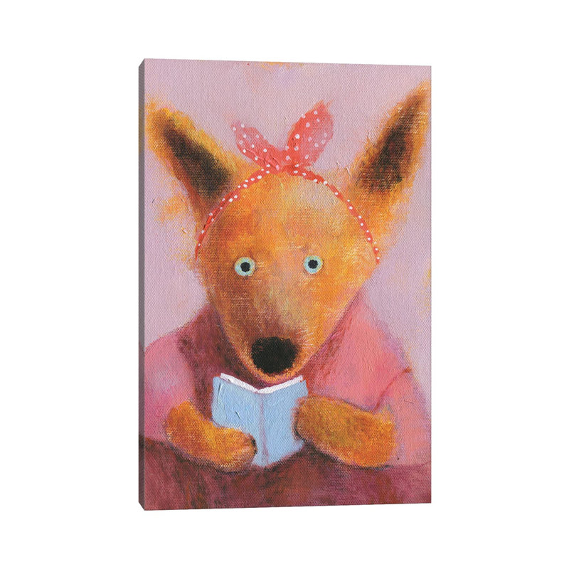 The Fox Reading The Book By Natalia Shaloshvili - Wrapped Canvas Painting by Natalia Shaloshvili - Wrapped Canvas Painting