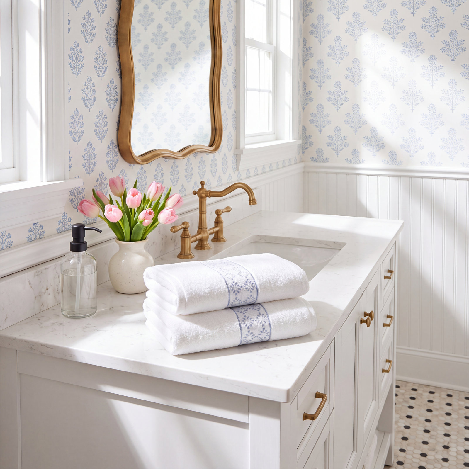 Clean Design Home Savoy Cotton Bath Towels, White