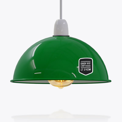 Modern Dome Pendant Lamp Shade 21cm Industrial Metal Ceiling Light Shade Easy Fit Bulb Cover for Kitchen Bedroom Hallway Restaurant and Café