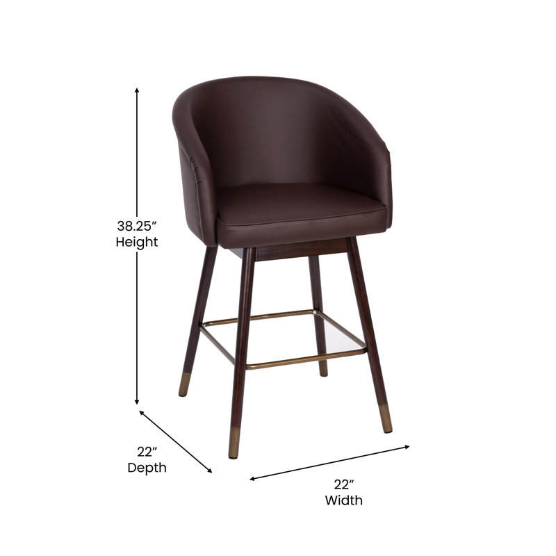 Tabouret de comptoir 26,25 po, Tabouret de comptoir (siège d'une hauteur de 26,2, Brun