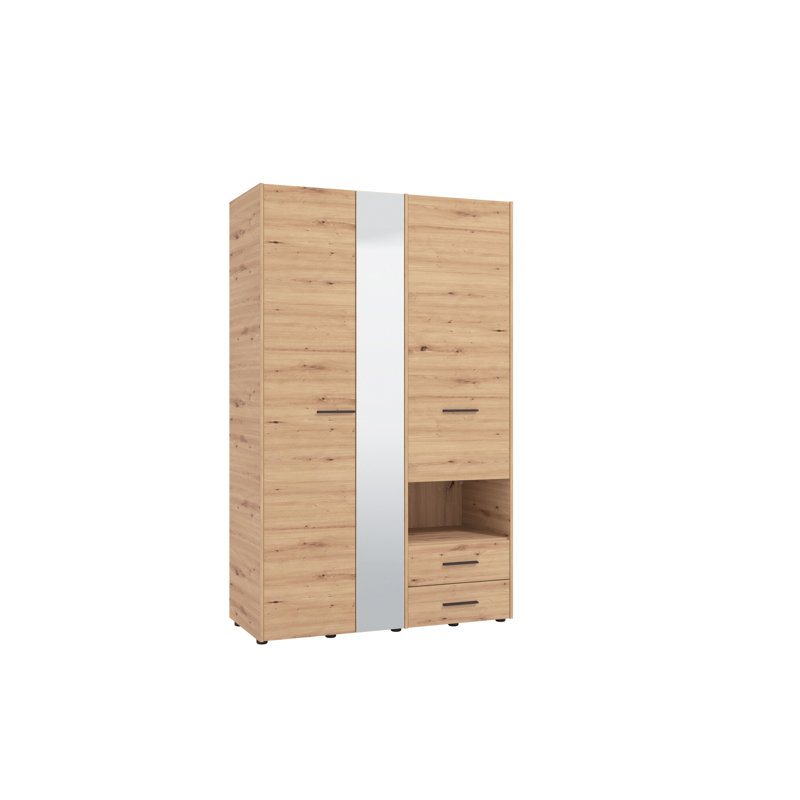 Riorsson Solid Wood Wardrobe, Grey