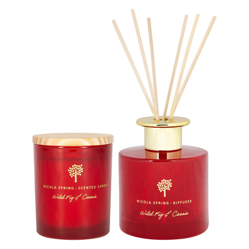 Nicola Spring - Scented Candle & Reed Diffuser - 130g - Wild Fig & Cassis