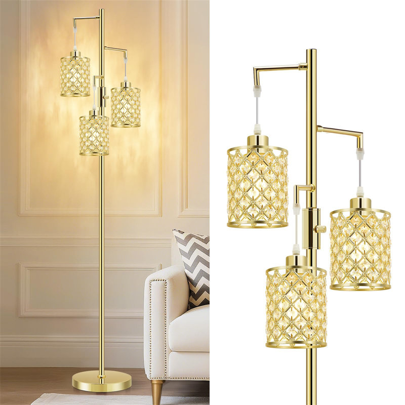 177.8cm Column Floor Lamp, Gold