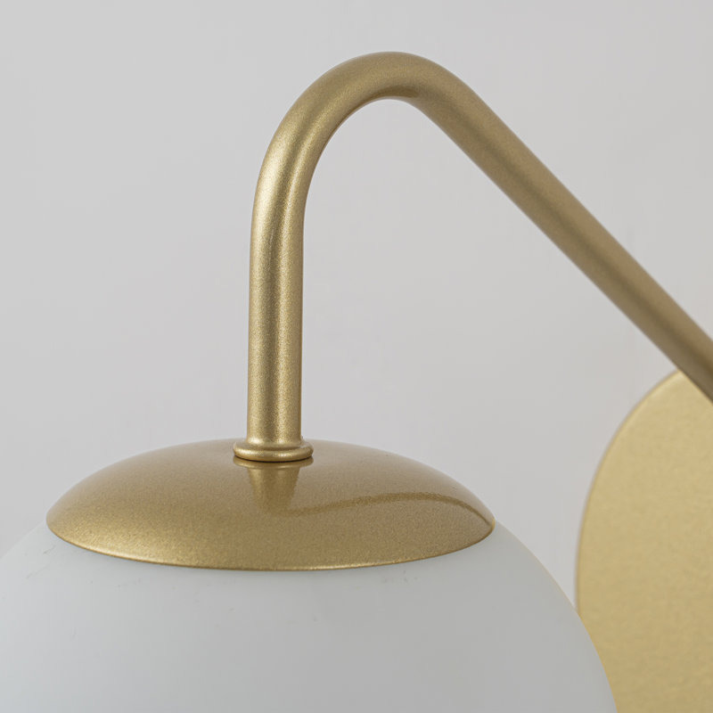 1-Light Opal Globle Glass Armed Wall Sconce
