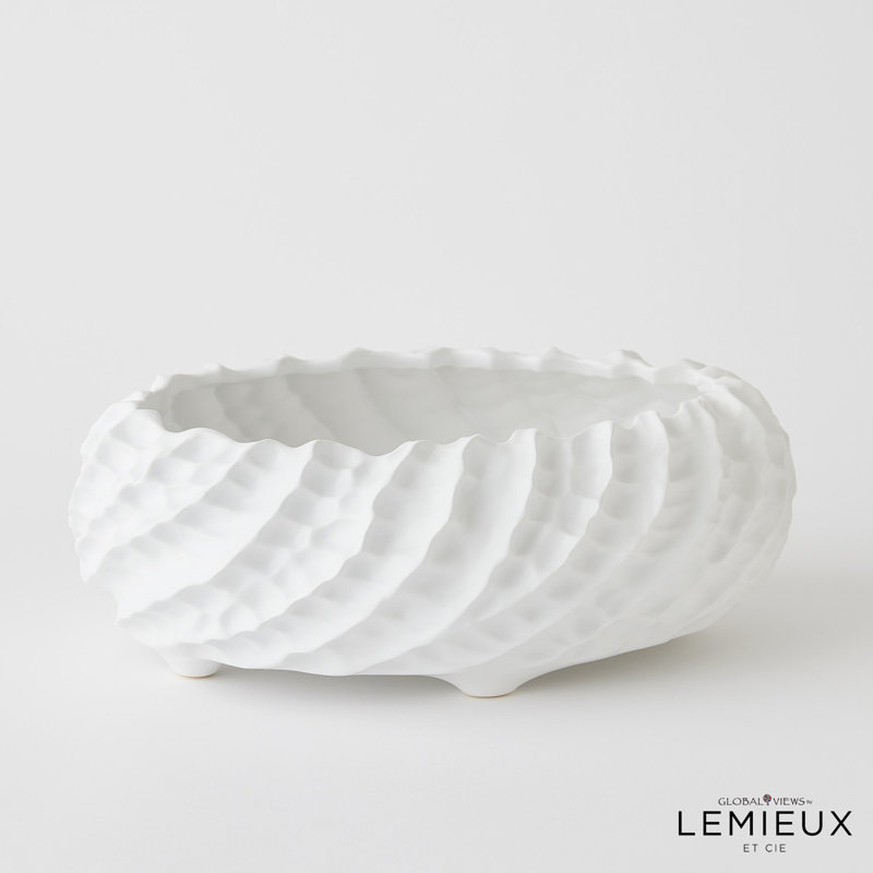 Cadoret Bowl, 4.5" H x 12" W x 12" D, Matte White