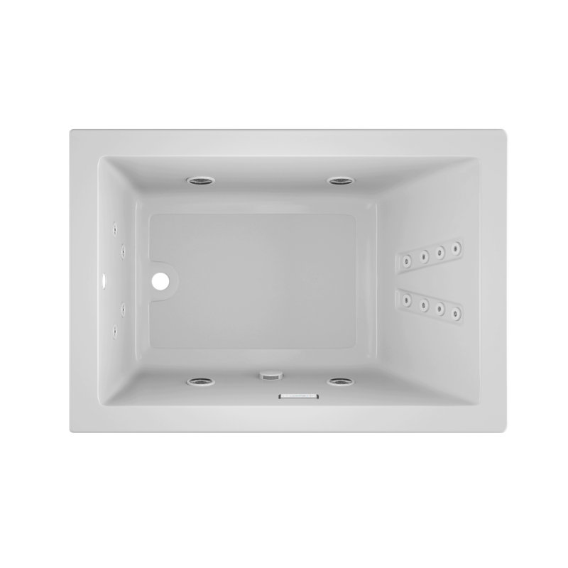 Solna™ Illumatherapy Whisper 60" x 42" Drop in Whirlpool Bathtub, White, Left