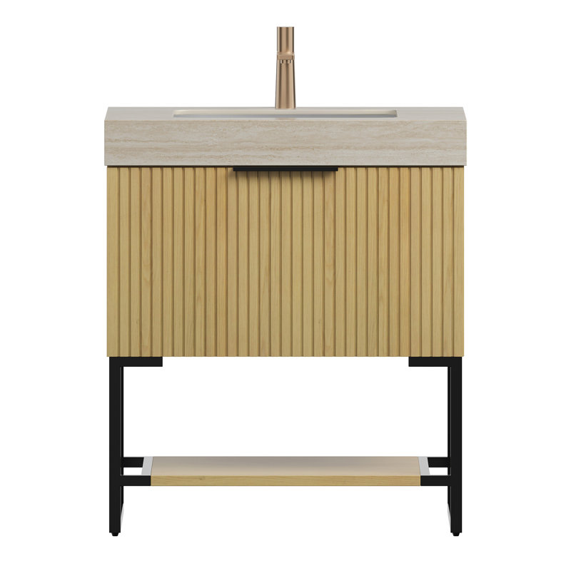 Meuble-lavabo de salle de bain YOLAN, Chêne
