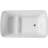 49" Acrylic Freestanding Soaking Bathtub, Square-Shape Japanese Soaking Hot Tub, Sit-In Design With Chrome Overflow And Drain, Glossy White-120935503