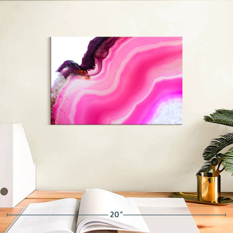 Avery magenta abstrait, H 8 po x l 12 po