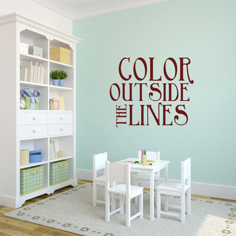Text & Numbers Non-Wall Damaging Wall Decal, Cranberry
