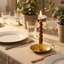 1-bougeoir en métal doré avec poignée, plateau à rayures verticales en forme de petit gâteau, chandelier décoratif pour décoration de table