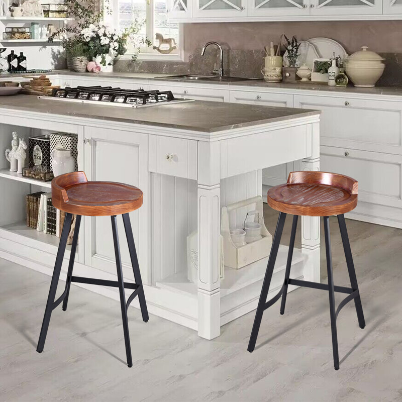 Tabouret de comptoir en bois massif 26,38 po Garlen