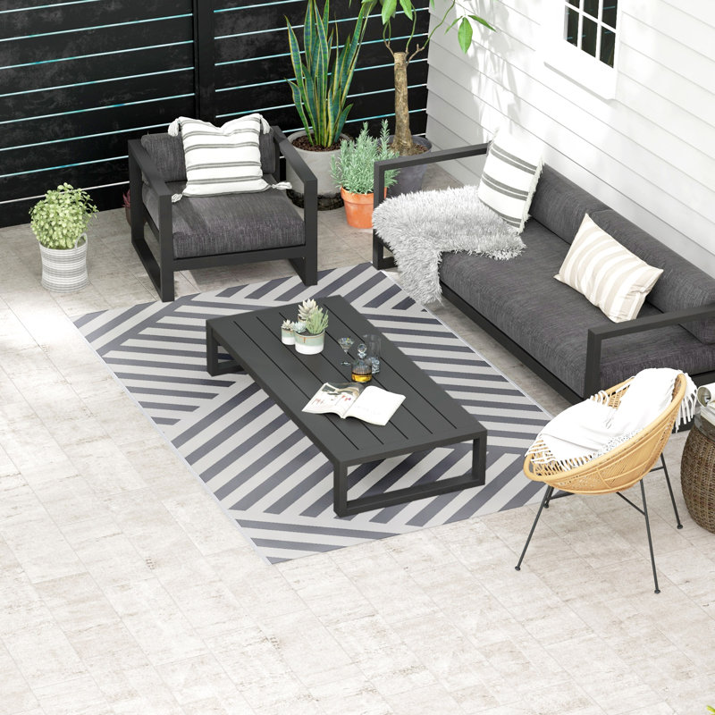 Geometric Machine Printed 182cm X 274cm Indoor / Outdoor Area Rug