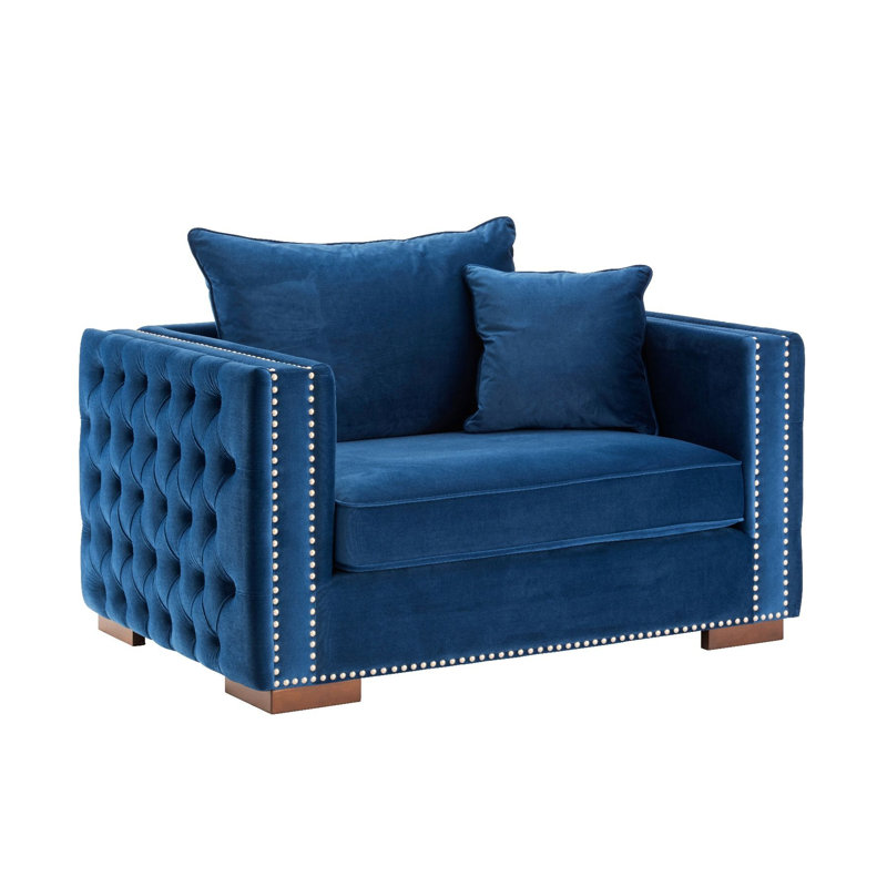 Velvet Armchair, Blue