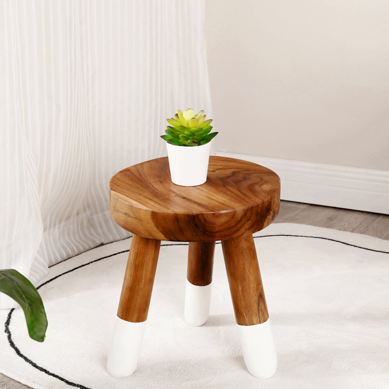 Tabouret Teck, H 12 po x l 9 po x P 9 po