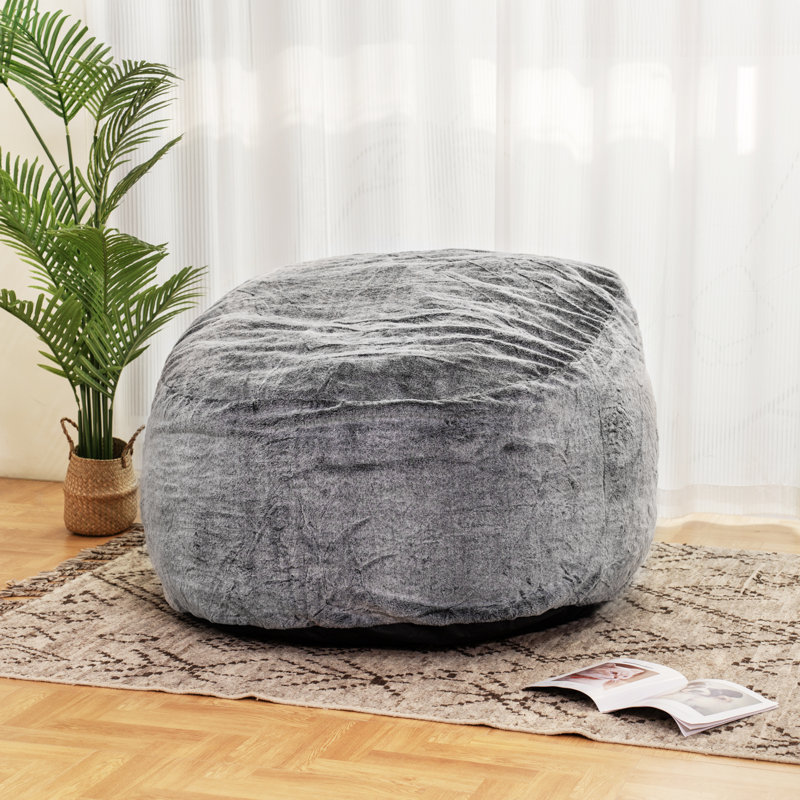 Fauteuil à billes, fauteuil à billes en mousse à mémoire de forme, fauteuil à billes en fausse fourrure moelleuse, fauteuils confortables pour le salon, les chambres à coucher, la détente, la lecture, les jeux vidéo