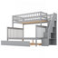 Lit simple superposé au dessus d'un lit double avec gigogne et escalier-1263597464-1263597467