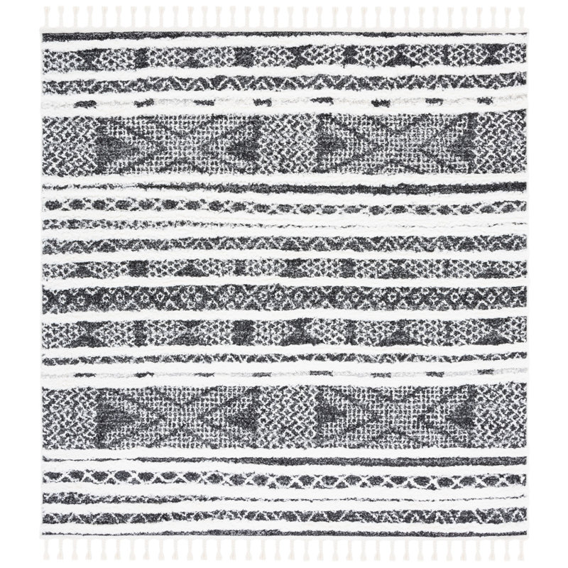 Tynes Tassel Shag Performance Southwestern Rug, Square 6'7"