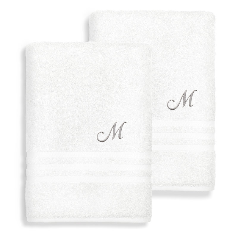 Ensemble de serviettes de bain 1 pièce en coton turc Denzi, Blanc, M
