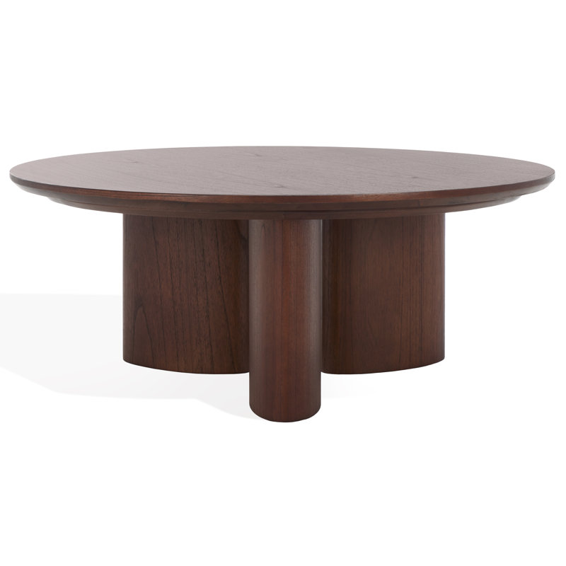 Barnard Round Wood Coffee Table, Walnut