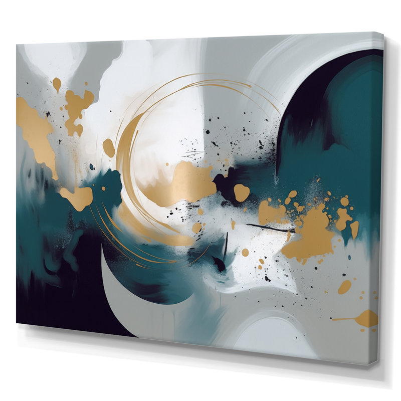 " Abstracted Pou Perceptions III ", 16" H x 32" W x 1" D, Wrapped Canvas