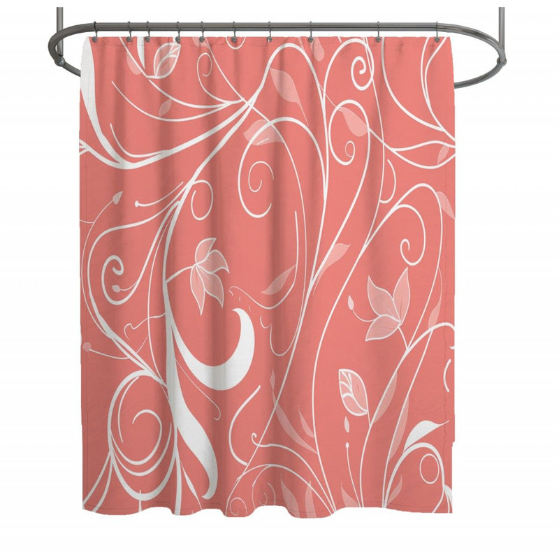 Floral Art Bathroom Floral Shower Curtain, 83"H x 70"W