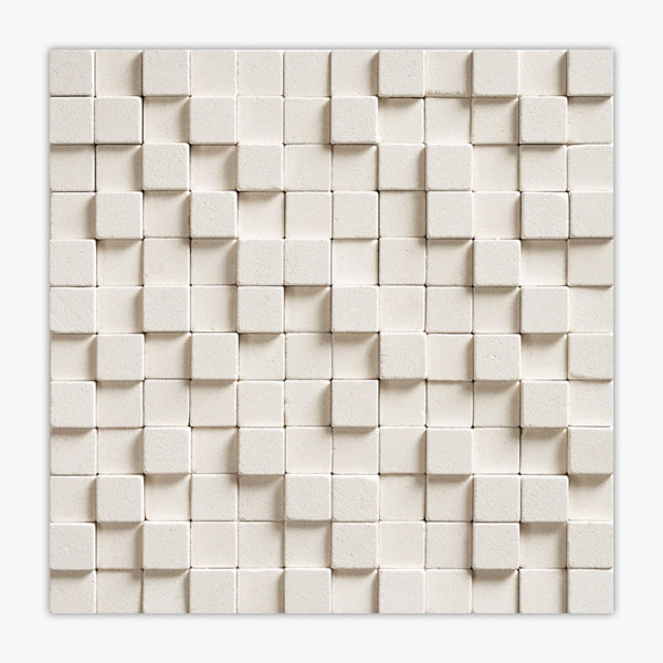 Champagne Tumbled 1x1 3-D Limestone Mosaic