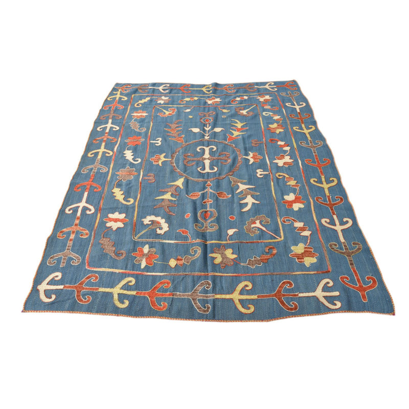 Tapis bleu 5x8 Perry