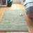 Devizes Haven Seafoam Wave Striped Handmade Wool Tufted Area Rug-398888148