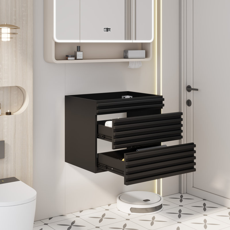 Base de meuble-lavabo simple 24 po, lavabo non inclus, Noir