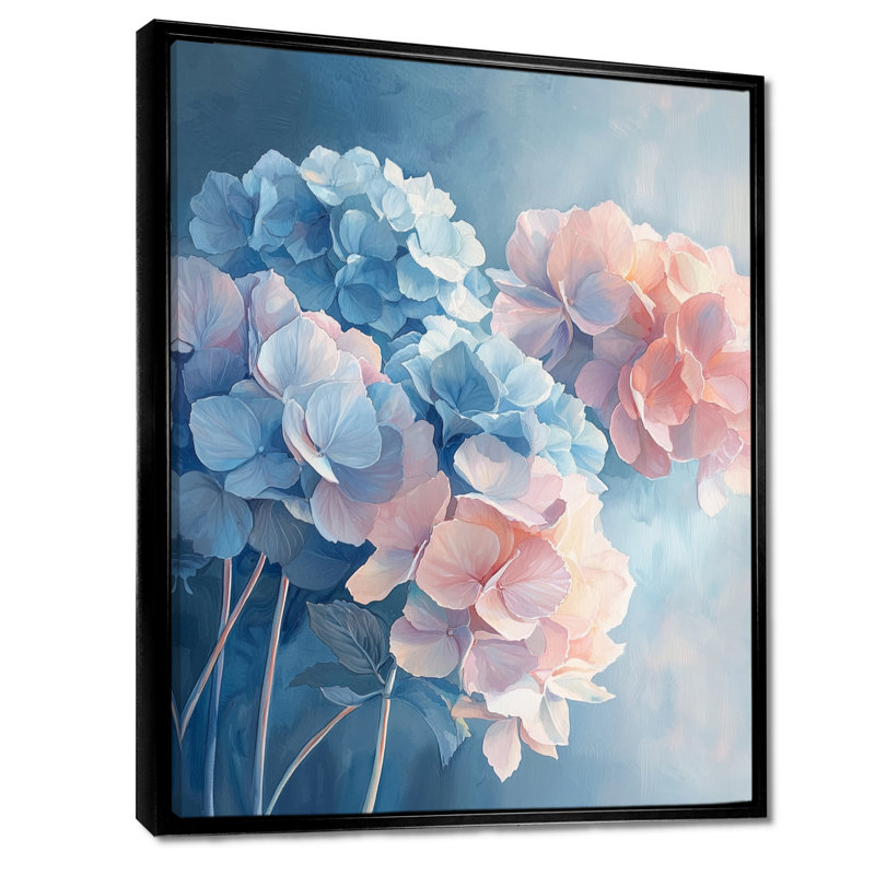 Arikan - Floral Wall Art, Black, Floater Framed Print, 20" H x 12" W