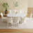 Rectangle Marble Top Double Pedestal Dining Table Set-1080282299