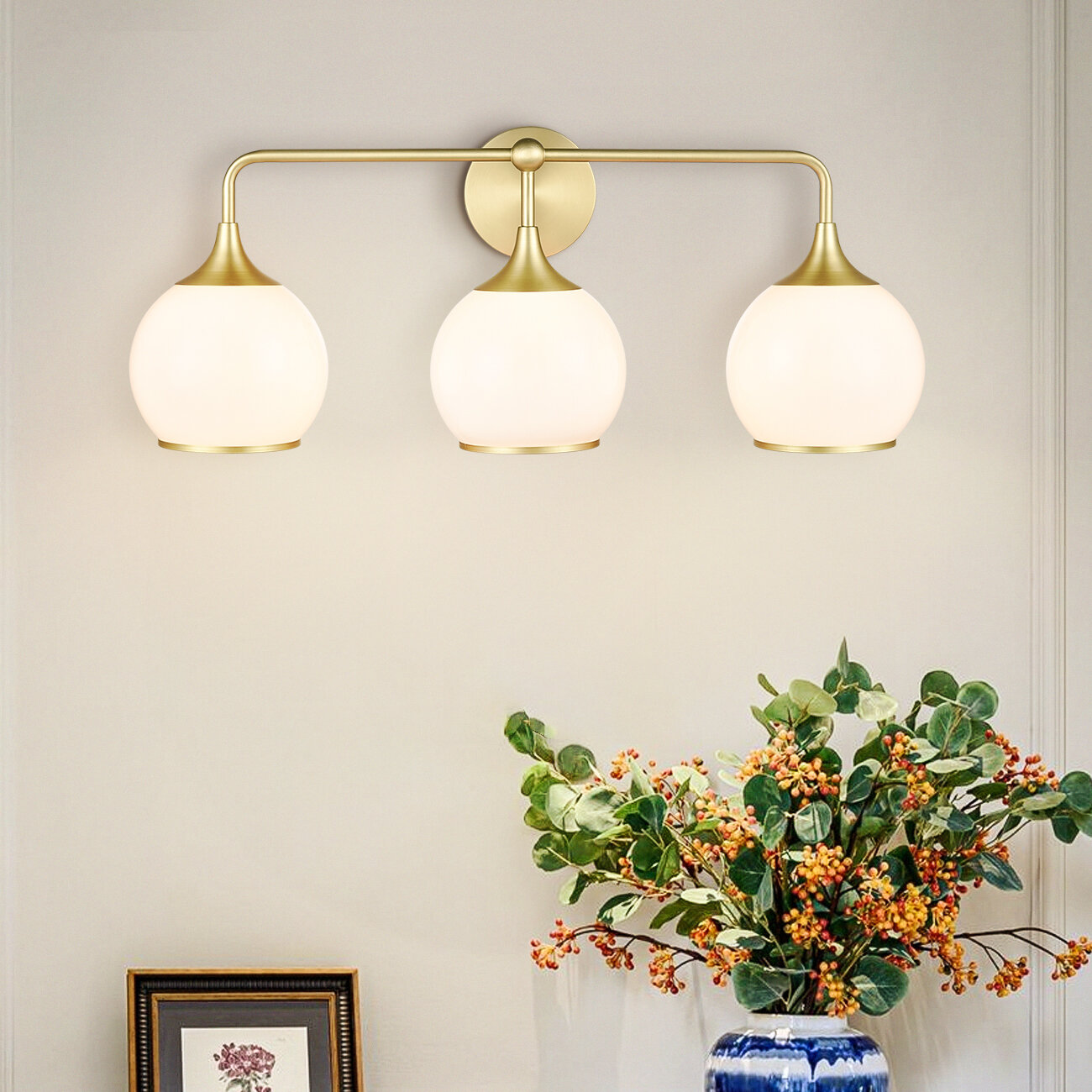 Willa Arlo™ Interiors Samara 3 - Light Dimmable Brushed Brass Vanity ...