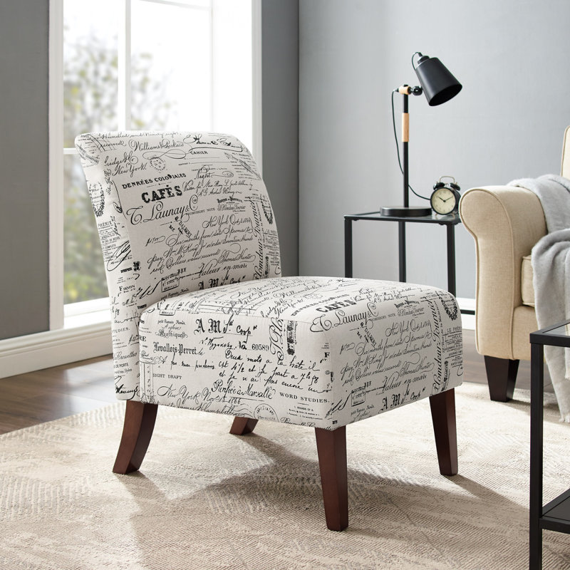 Fauteuil de chambre rembourré avec pieds en bois Cashawn